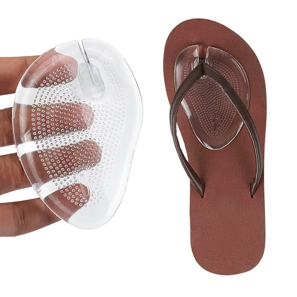2 Pairs Silicone Gel Thong Sandal Cushions Pad Toe Protectors Anti Slip Flip Flop Gel Inserts Guards Insoles Shoes Grip Pads Forefoot Pads