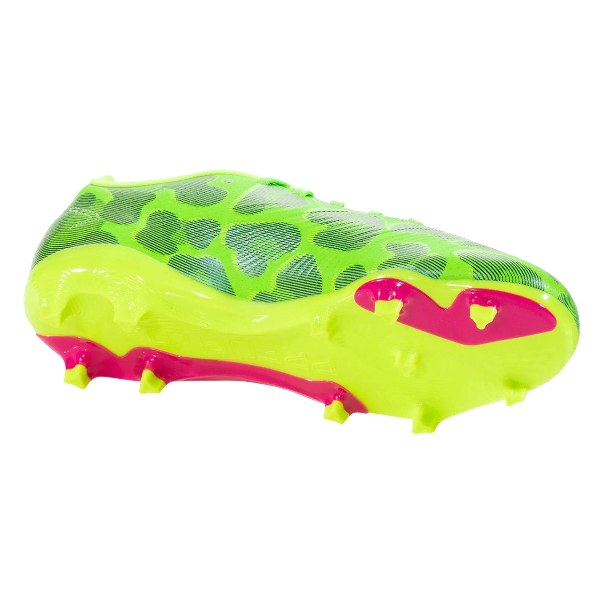 adidas Predator League Low FG Junior Firm Ground Soccer Cleat - Solar Green/Shock Pink/Lucid Lemon