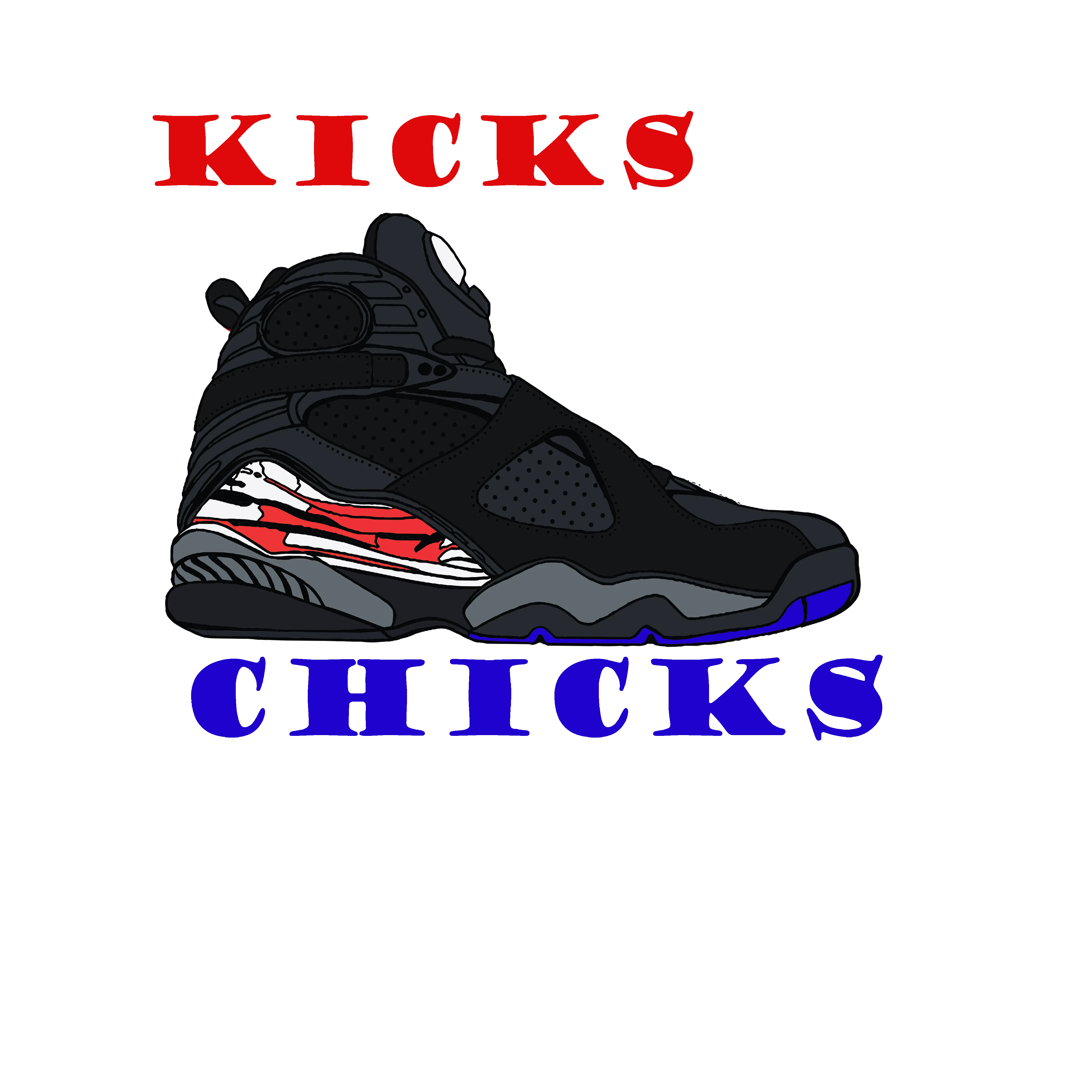 Air Jordan 8 “Playoffs” | illcurrency Black T-Shirt (KICKS BEFORE CHICKS)