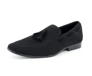 Amali Emperor Black Men's Velvet Tassel Loafers