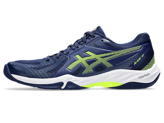 Asics Men's BLADE FF Indoor Shoes in Blue Expanse/Safety Yellow