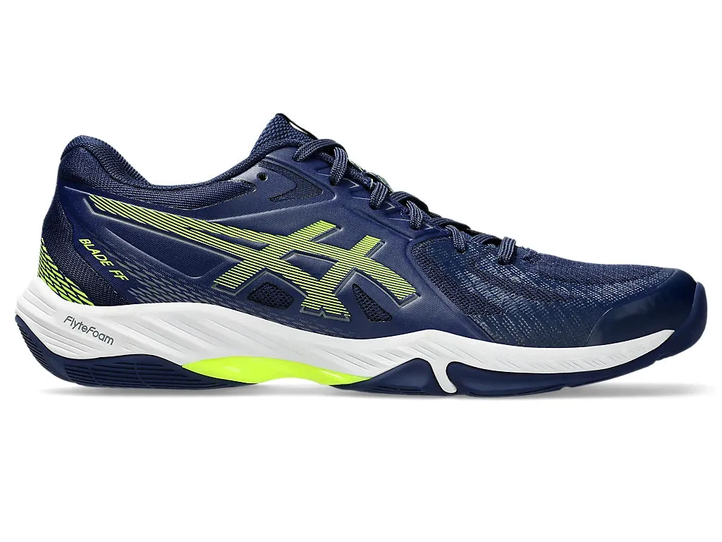 Asics Men's BLADE FF Indoor Shoes in Blue Expanse/Safety Yellow