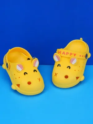 Cheerful Yellow Animal-Themed Clogs for Girls