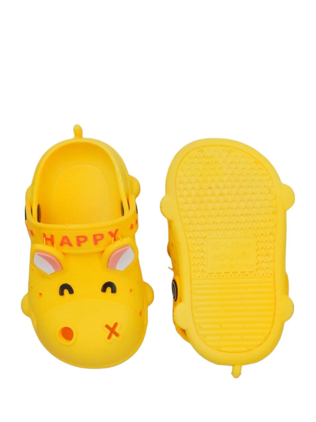 Cheerful Yellow Animal-Themed Clogs for Girls