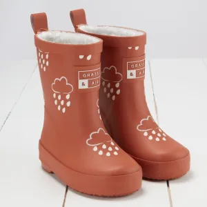Grass & Air Kids Colour Changing Wellies (Burnt Orange)