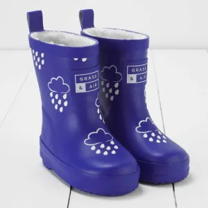 Grass & Air Kids Colour Changing Wellies (Inky Blue)