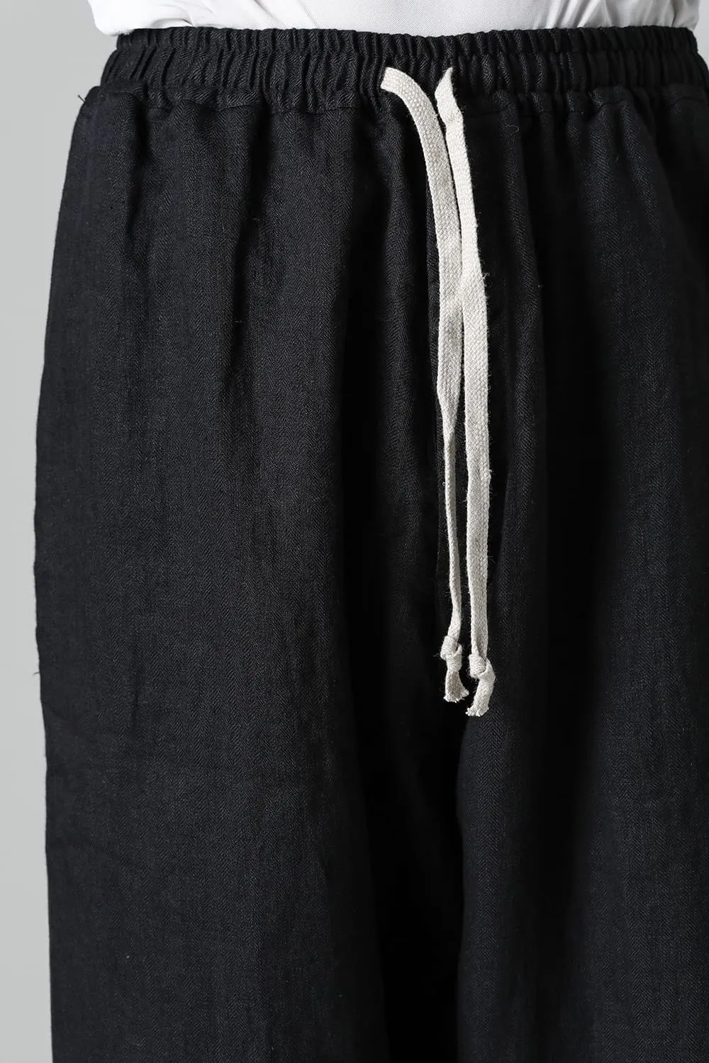 JOGGING TROUSERS Flax Herringbone BLACK
