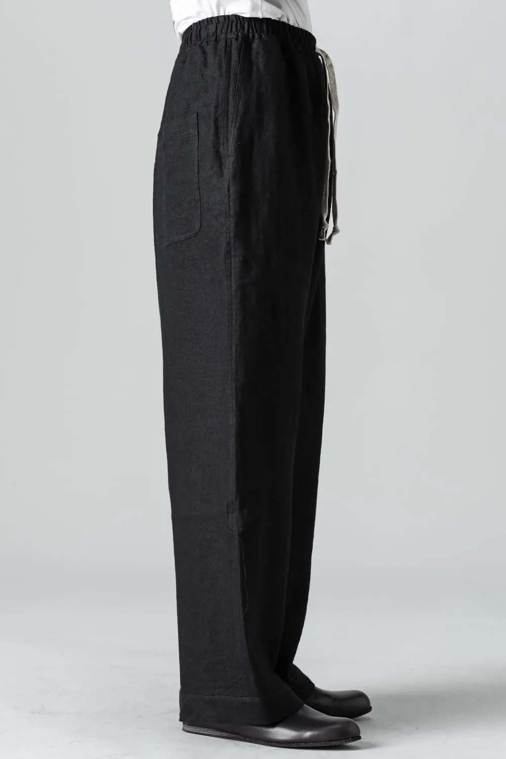 JOGGING TROUSERS Flax Herringbone BLACK