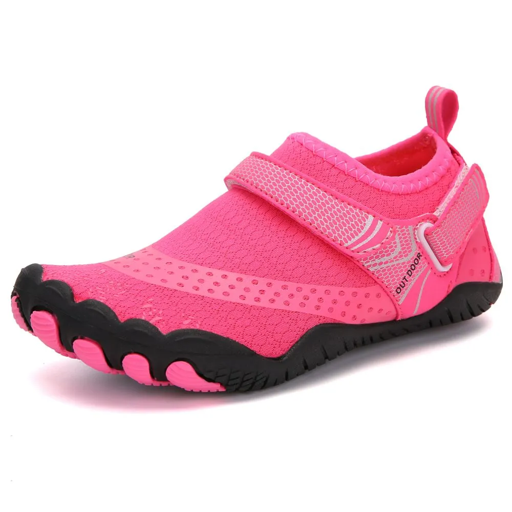 Kids' Water Shoes Barefoot Quick Dry Aqua Sports Boys Girls - Pink Size BigKid US2 = EU32