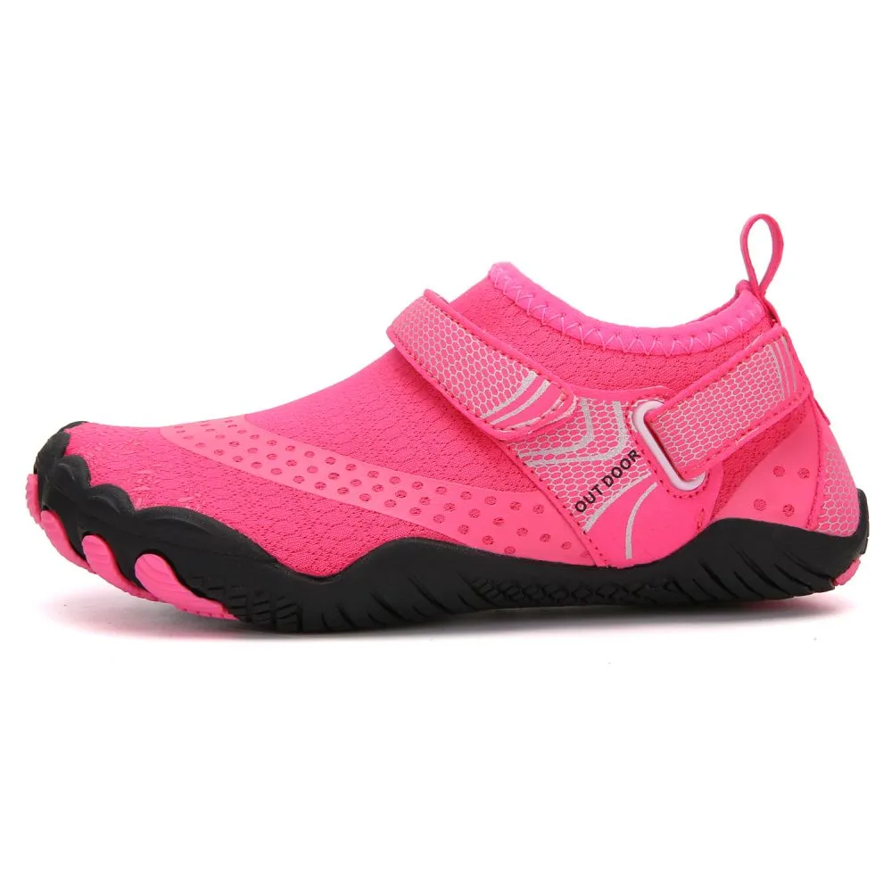 Kids' Water Shoes Barefoot Quick Dry Aqua Sports Boys Girls - Pink Size BigKid US2 = EU32
