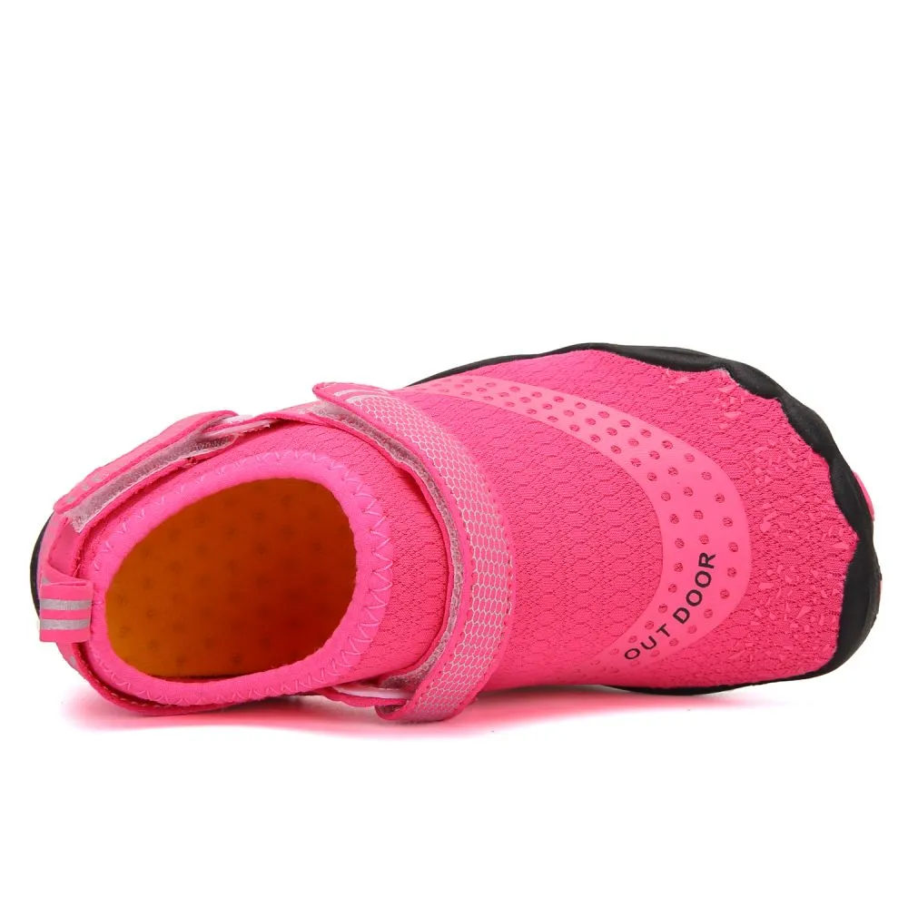 Kids' Water Shoes Barefoot Quick Dry Aqua Sports Boys Girls - Pink Size BigKid US2 = EU32
