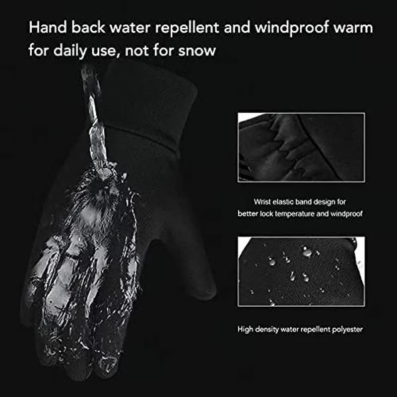 Kids Winter Gloves Thick Soft Fleece Warm Touch Screen Anti-Slip for Boys Girls 3-15 Years Cycling School