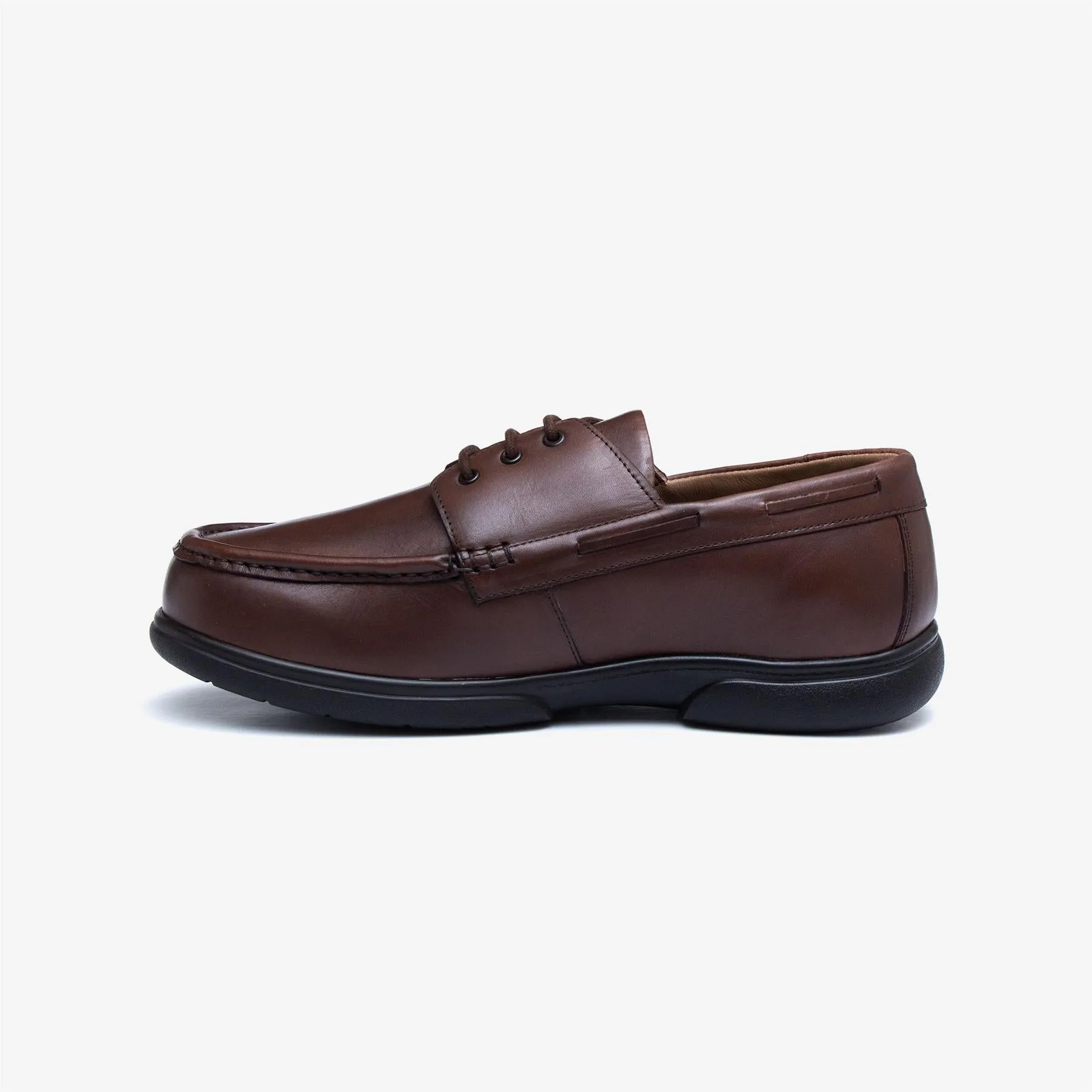 Mens Wide Fit Tredd Well Dean Shoes Brown Boat Shoes