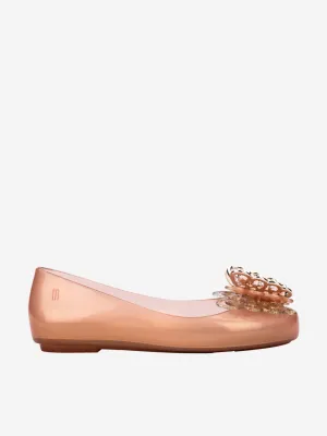 Mini Melissa Girls Sweet Love Fly II Ballerinas in Gold