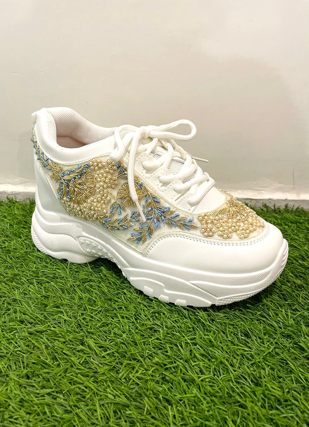Pearl Work Zardozi Custom Kanvas Sneakers