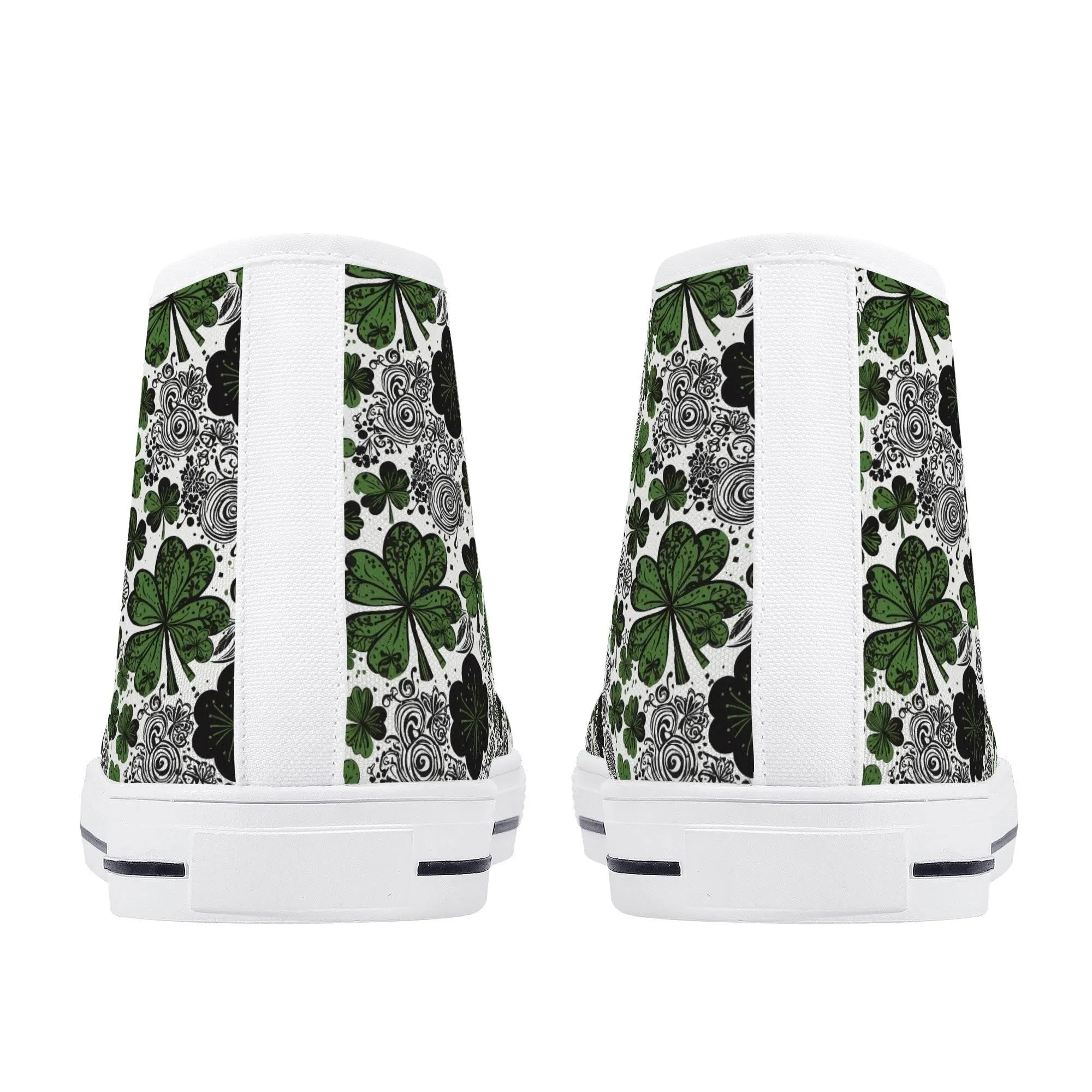 Scribbled Clover Mens High Top Canvas Shoes