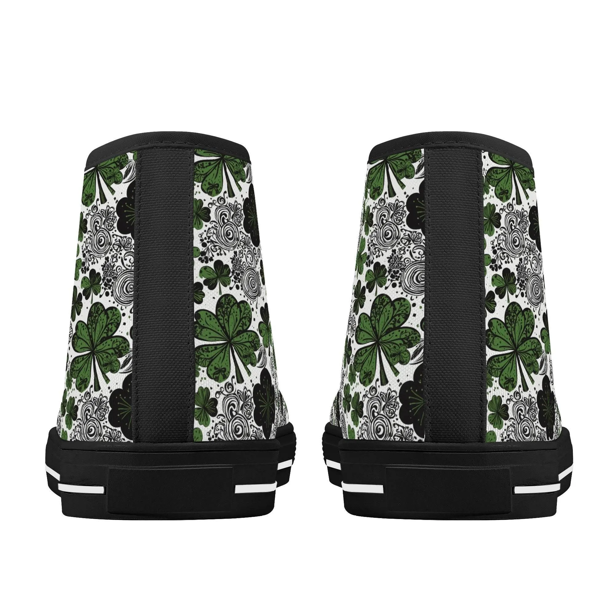 Scribbled Clover Mens High Top Canvas Shoes