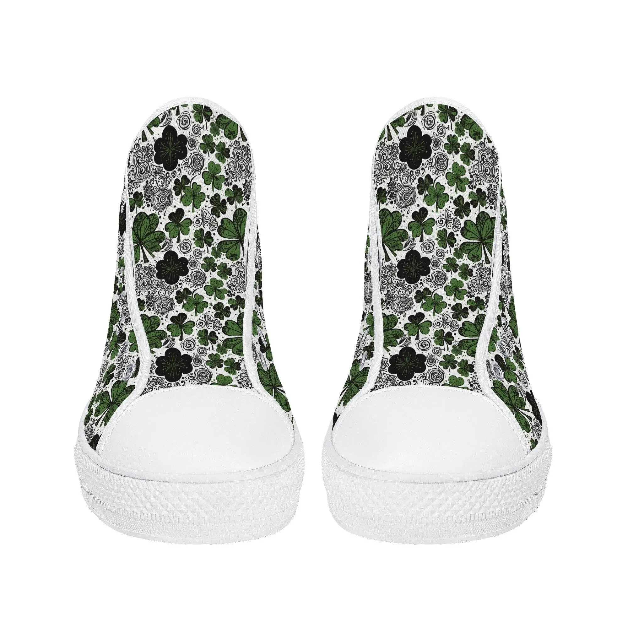 Scribbled Clover Mens High Top Canvas Shoes