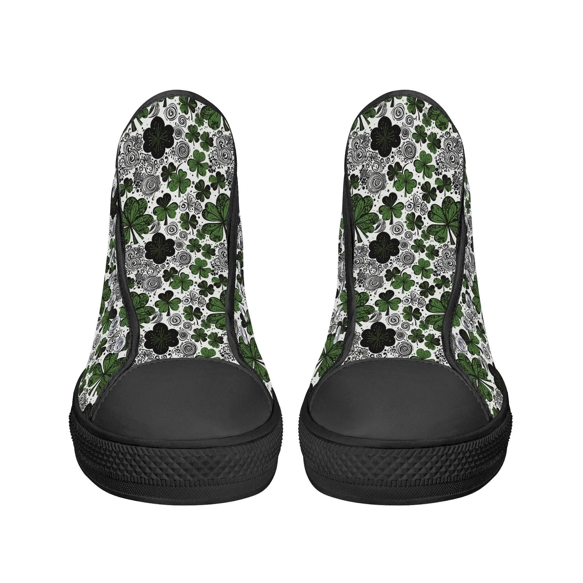 Scribbled Clover Mens High Top Canvas Shoes