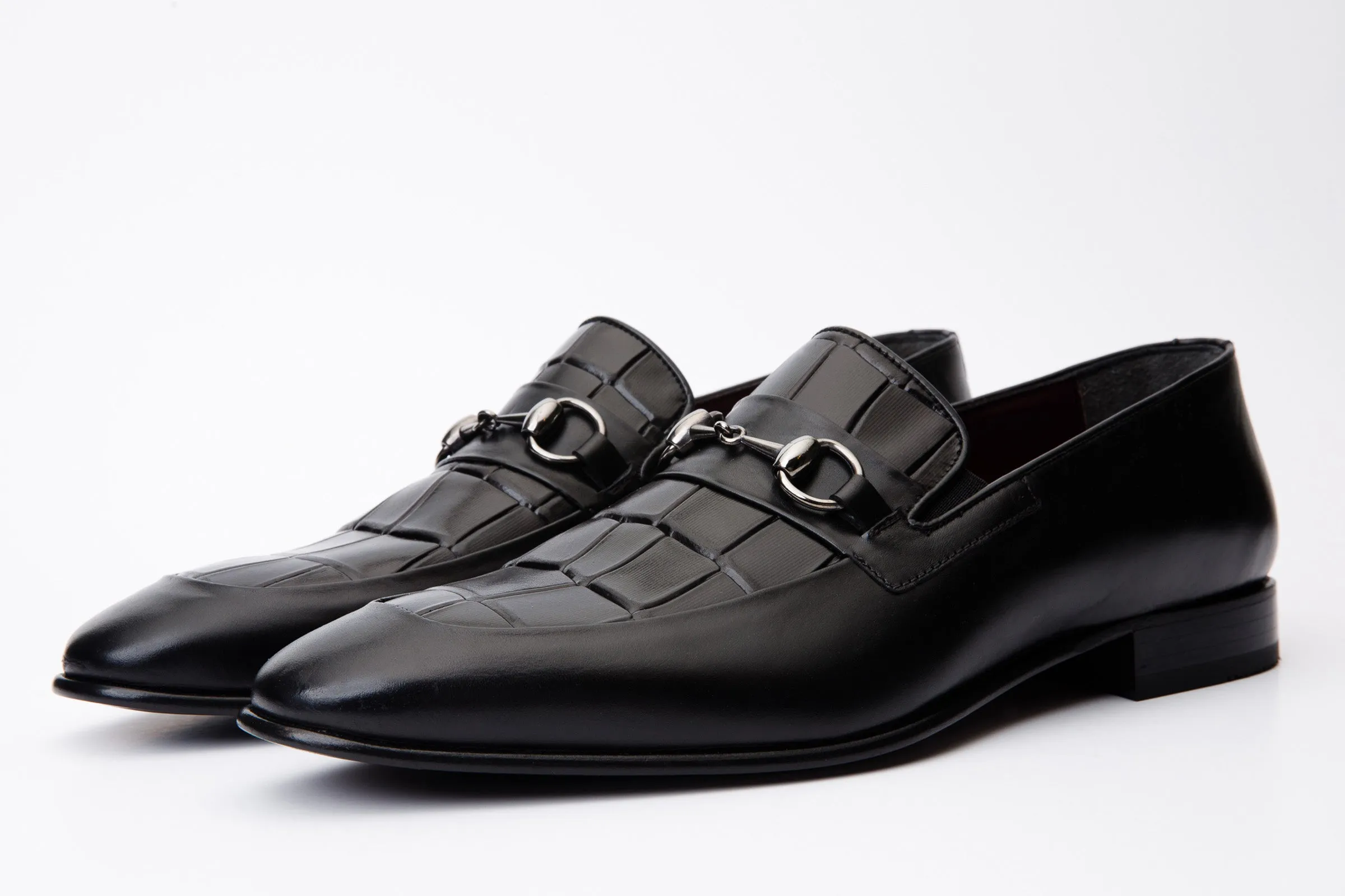 The Pusan Black Leather Bit Loafer Men Shoe