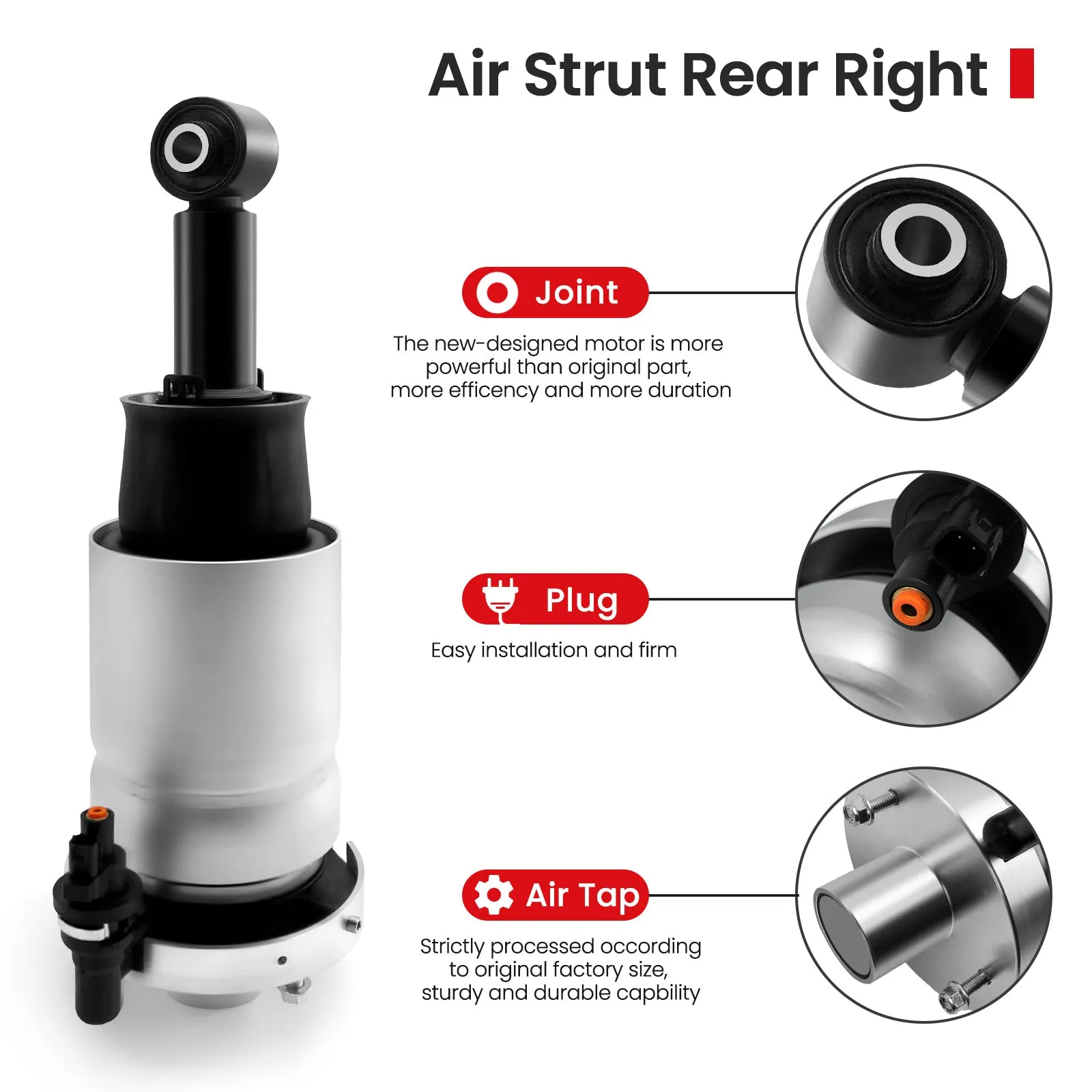 Vigor Rear Right Air Strut Absorber Compatible with Ford Expedition and Lincoln Navigator 2007-2013 Car Air Suspension Shock, OEM Number 8L1Z5A891B, 7L1Z5A891B