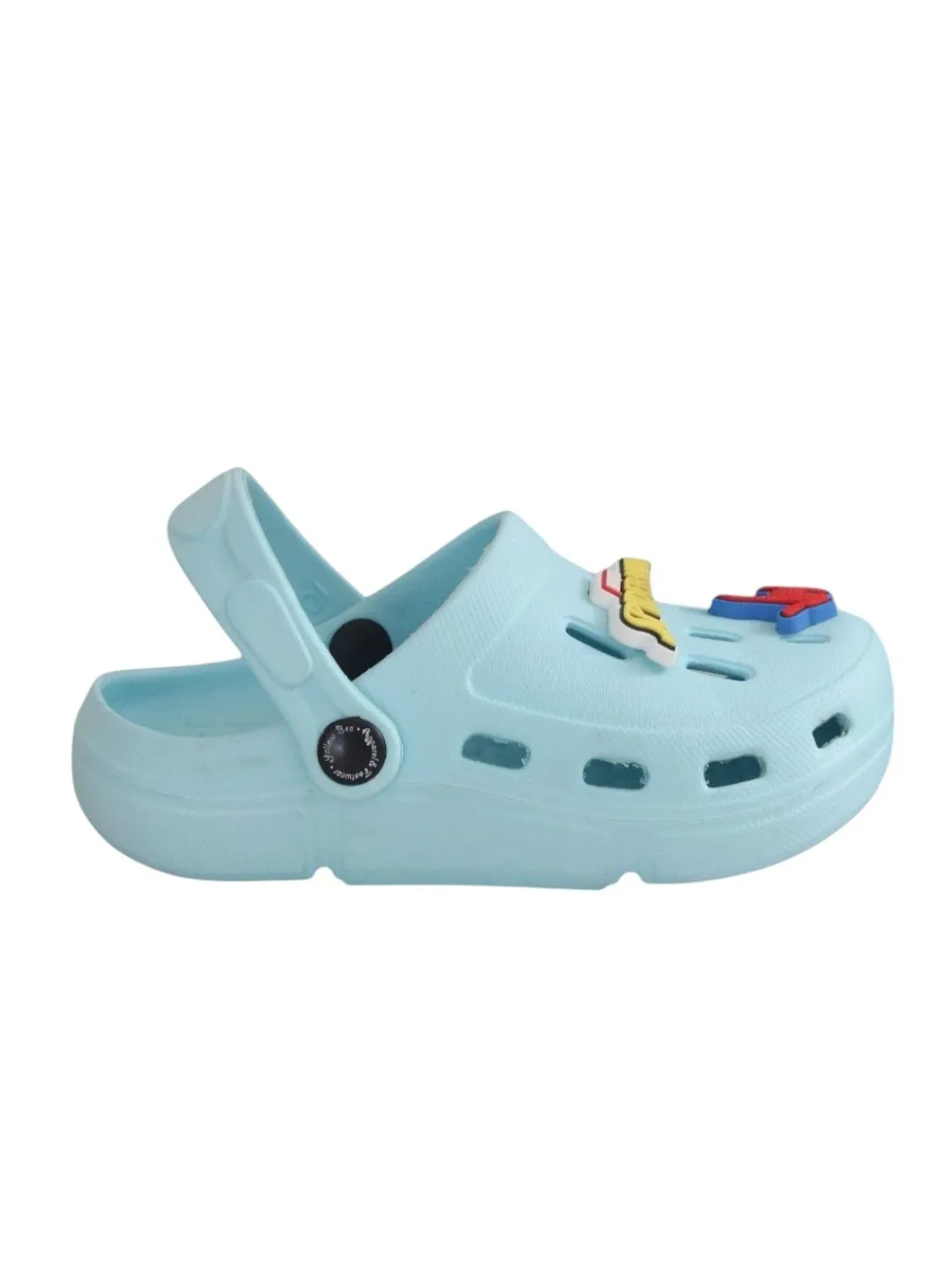 Yellow Bee Boys’ Marvel Spider-Man Clogs with Web & Hero Charms – Light Blue