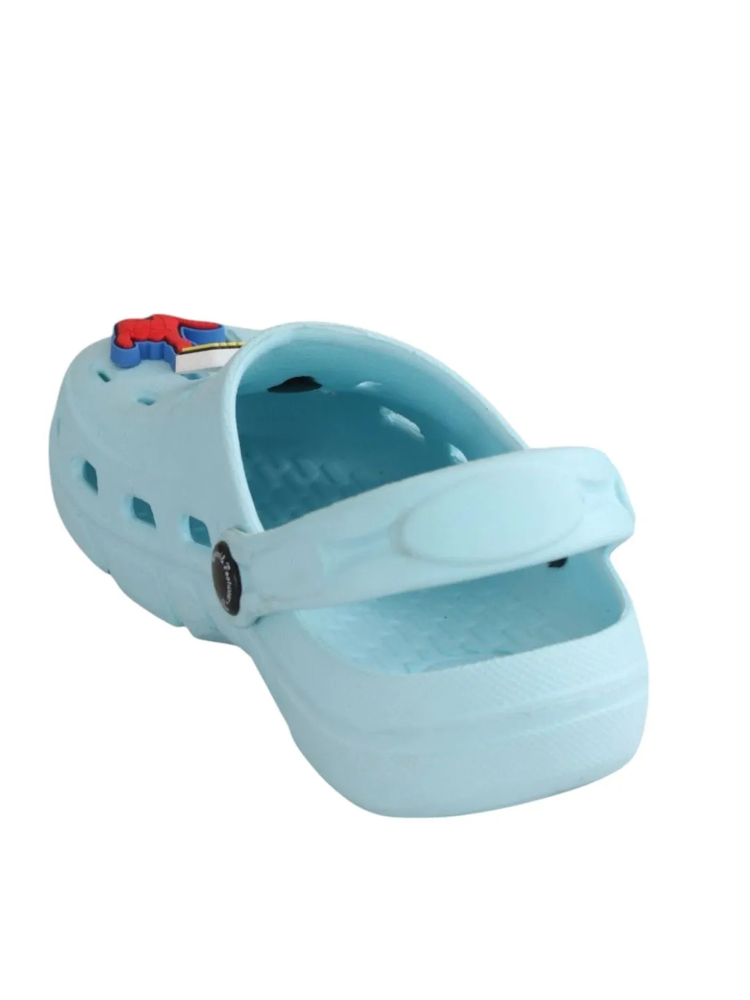 Yellow Bee Boys’ Marvel Spider-Man Clogs with Web & Hero Charms – Light Blue
