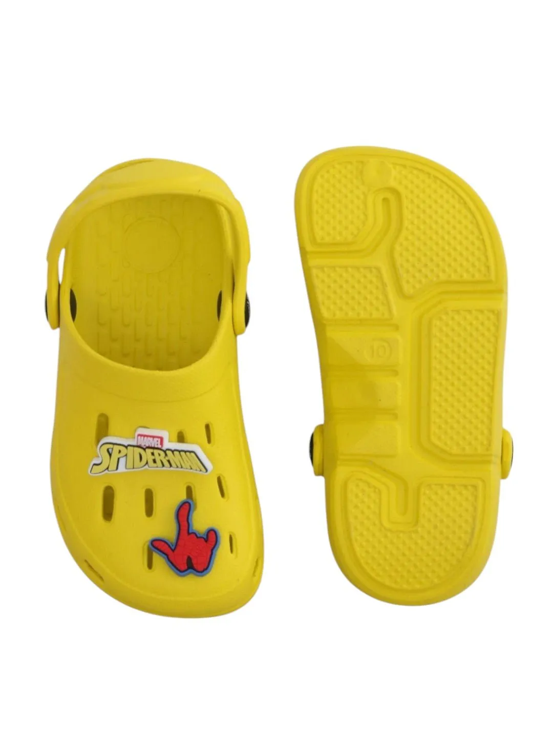 Yellow Bee Boys’ Marvel Spider-Man Clogs with Web & Hero Charms – Yellow