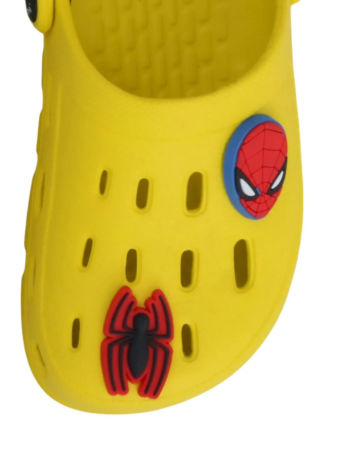 Yellow Bee Boys’ Marvel Spider-Man Clogs with Web & Hero Charms – Yellow