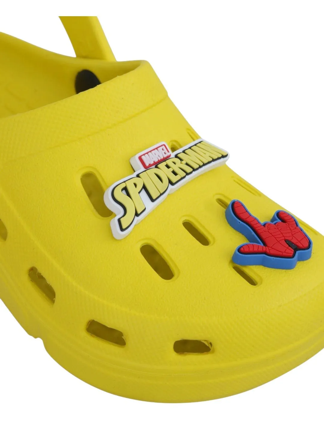 Yellow Bee Boys’ Marvel Spider-Man Clogs with Web & Hero Charms – Yellow