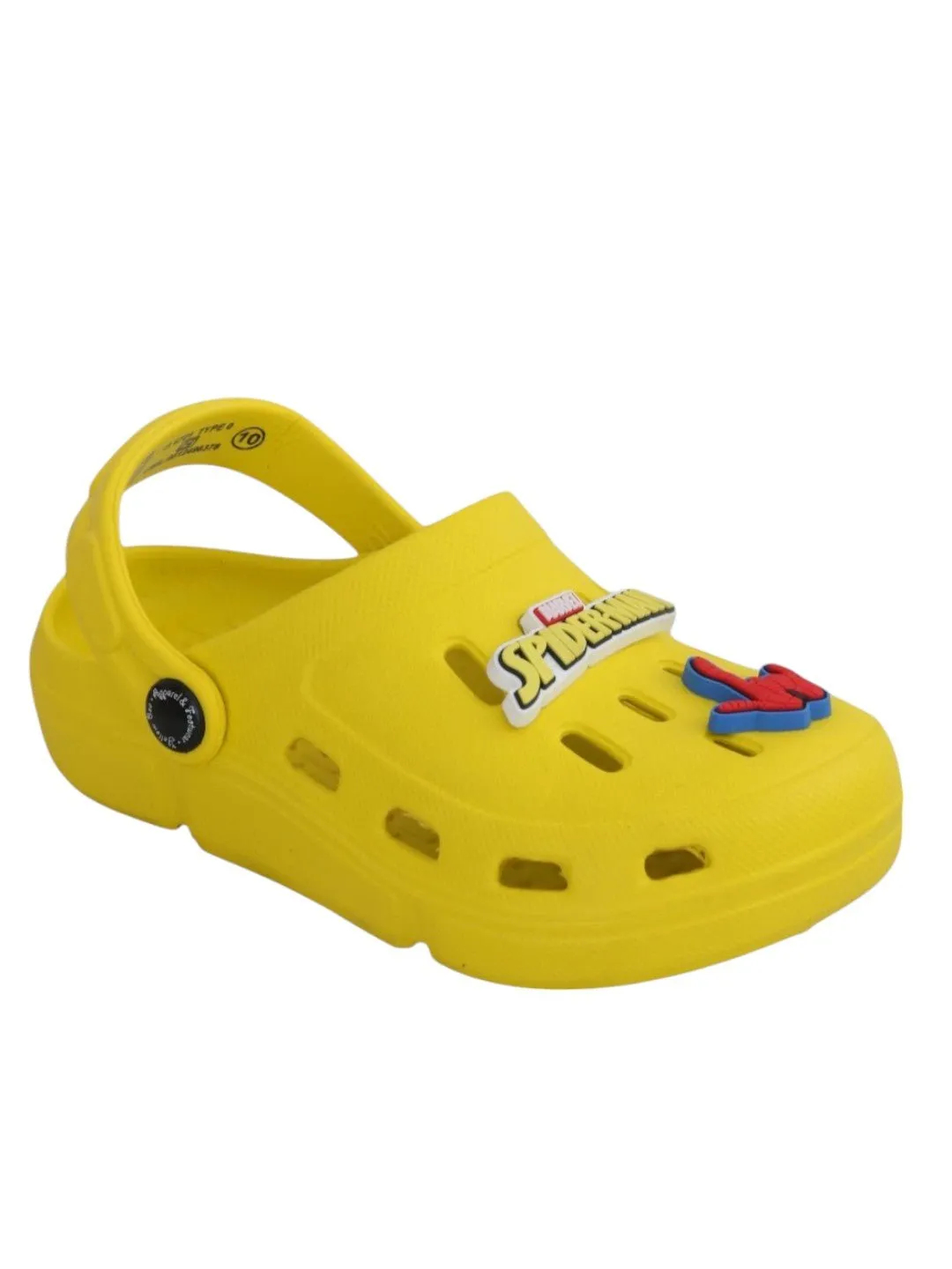 Yellow Bee Boys’ Marvel Spider-Man Clogs with Web & Hero Charms – Yellow